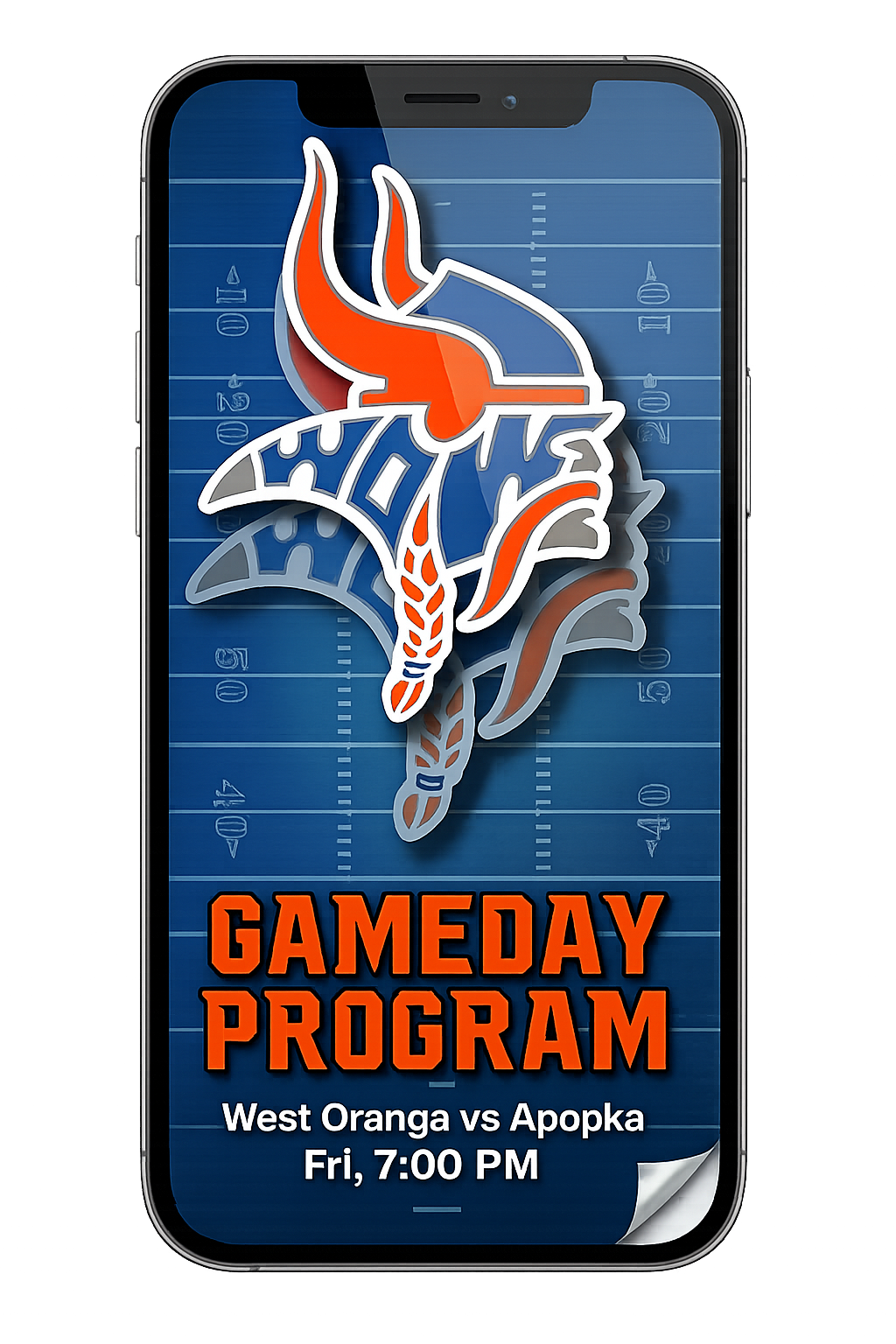 iPhone preview of the West Orange Warriors Digital Gameday Program